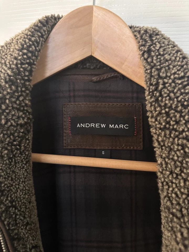 Chaqueta Bomber Marc New York Andrew Marc Para Hombre Cuero Mediana Cremallera Completa Pesada Foto 4 de 4