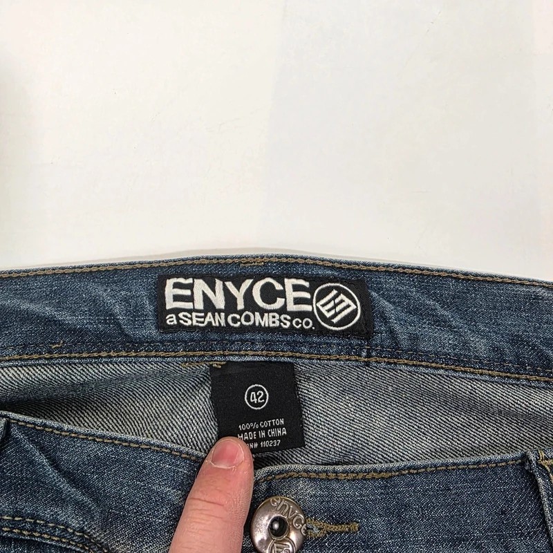 2419 Enyce Y2K Baggy Jeans Blue W42 L26 Streetwear Skater Hiphop image 7