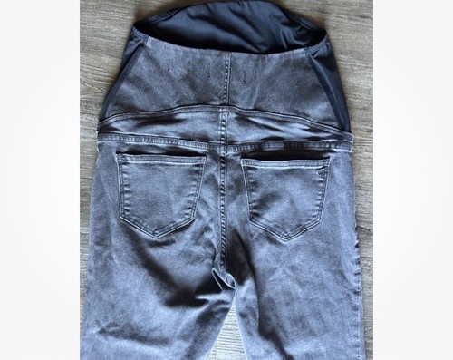 Pantalones de mezclilla ajustados Madewell Maternity talla 26 sobre el vientre negros lavados calce cómodo elásticos - Imagen 6 de 22