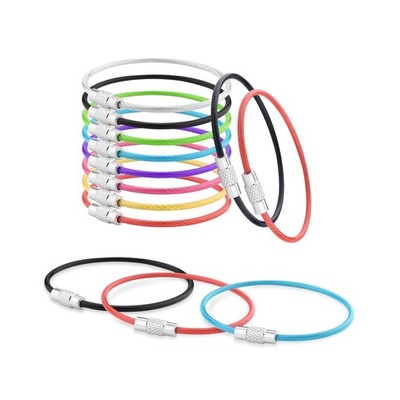 CooBigo 16 Pack Stainless Steel Loops 2mm Coated Wire Keychain Cable Large Ke...