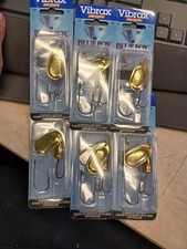 Lot Of 6 Blue Fox 60-40-200IC Classic Vibrax Spinner, 3/8 oz, Gold/Gold