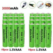 Lots 32PCS 1.5V AA /AAA Recargables Alcalinas Baterias 3000mAh Alkaline Battery
