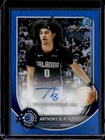 2025-26 Bowman Anthony Black Chrome Auto Autograph Blue Refractor #/150 Magic