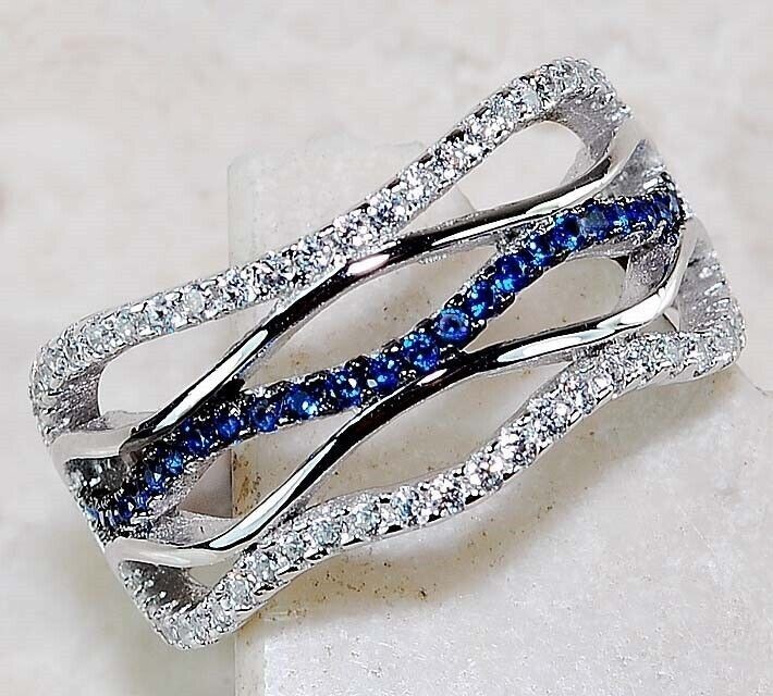 1CT Heat Treated Kyanite 925 Solid Sterling Silver Ring Sz 8 U3-4