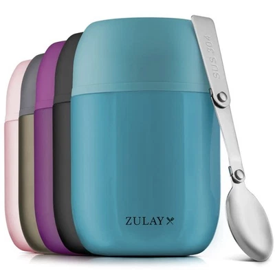 ZULAY KITCHEN Stainless Steel Soup Thermos - 16oz Vacuum Insulated Food Jar