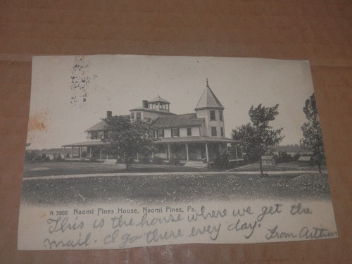NAOMI PINES PA - 1906 USED POSTCARD - NAOMI PINES HOUSE - ROTOGRAPH A 5866
