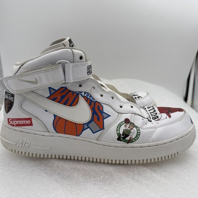 Nike Air Force 1 Mid Supreme NBA White Men's Size 13 AO0807 Nike Air Force 1 Mid Supreme NBA White Men's Size 13 AO0807