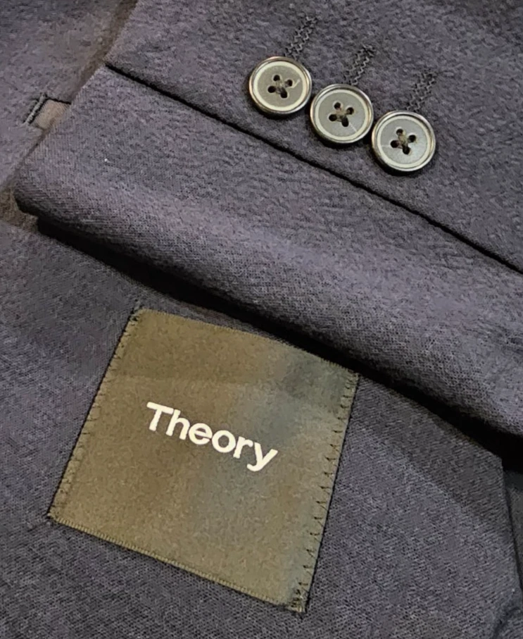 Chaqueta Blazer Theory Mezcla Lana Azul Marino Sin Construir Peso Ligero 42R Foto 2 de 4