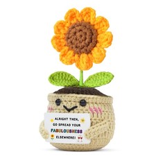 SDOFY Goodbye Handmade Crochet Sunflower for Colleague Leaving, Farewell Gift...