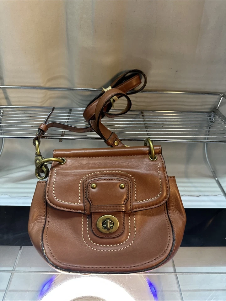 Vintage Coach Legacy Willis Brown Copper Turn-Lock Purse Shoulder Bag Collection - Image 2 of 4