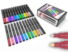 Acrylic Paint Markers Paint Pens Special Colors Set Extra Fine And Medium Tip...