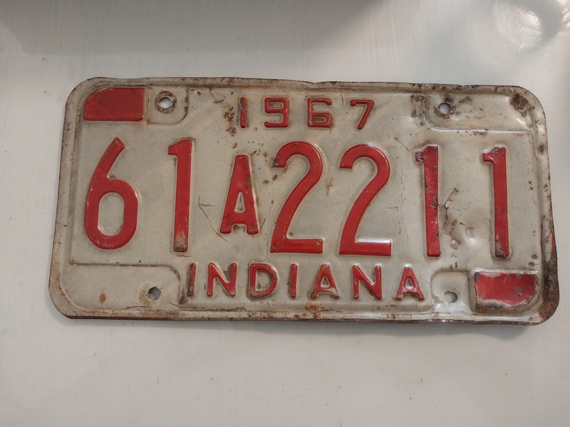 1967 Indiana  License Plate 61A2211