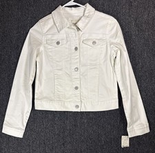 NWT Mudd girls button up Longsleeve white jean jacket sz 14 Y2K Early 2000 s Vib