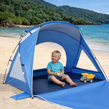 Beach Tent, Portable Sun Shelter for 2/3/4/6-8 Compact 1-2 Person, Blue