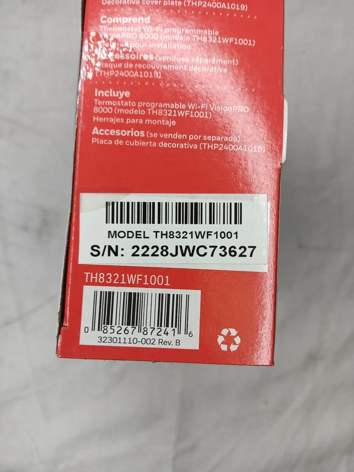 Honeywell TH8321WF1001 VisionPRO 8000 Programmable Thermostat - Image 3 of 4