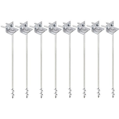 Ground Anchors Screw In - 24'' Set of 4,6,8 with Brackets and Drill Bit - Eart...