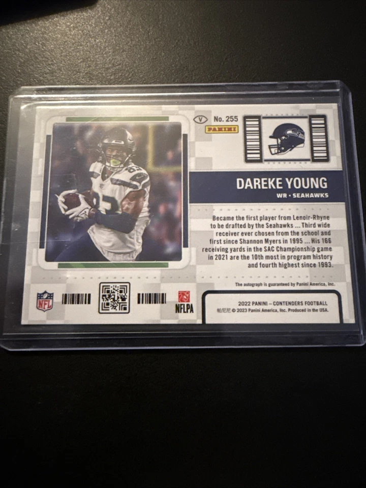 2022 Contenders Dareke  Young Wild Card Round Ticket Rookie Auto SSP RC #225 - Image 2 of 2