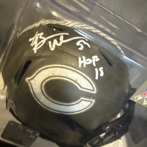 BRIAN URLACHER SIGNED SALUTE TO SERVICE MINI HELMET CHICAGO BEARS NFL HOF BAS 2