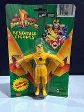 Vintage 1994 Power Rangers Yellow Ninja Ranger Bendable Figure Gordy Toy MOC