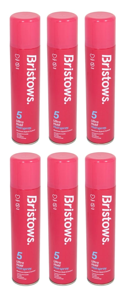 6 x Bristows Ultra Hold Hairspray 300ml