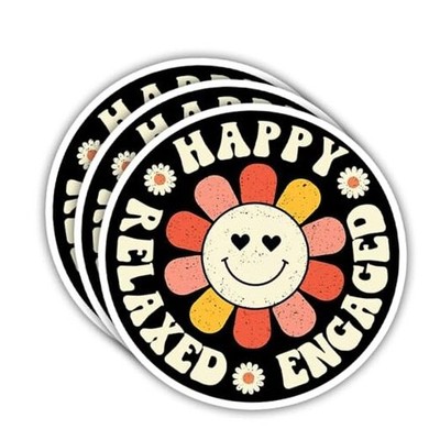 (Set of 3) Happy Relaxed Engaged ABA BCBA Behavioral Health Disability