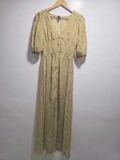 Wild Fable Maxi Dress Long Yellow Floral Button Up Sundress Womens Size S