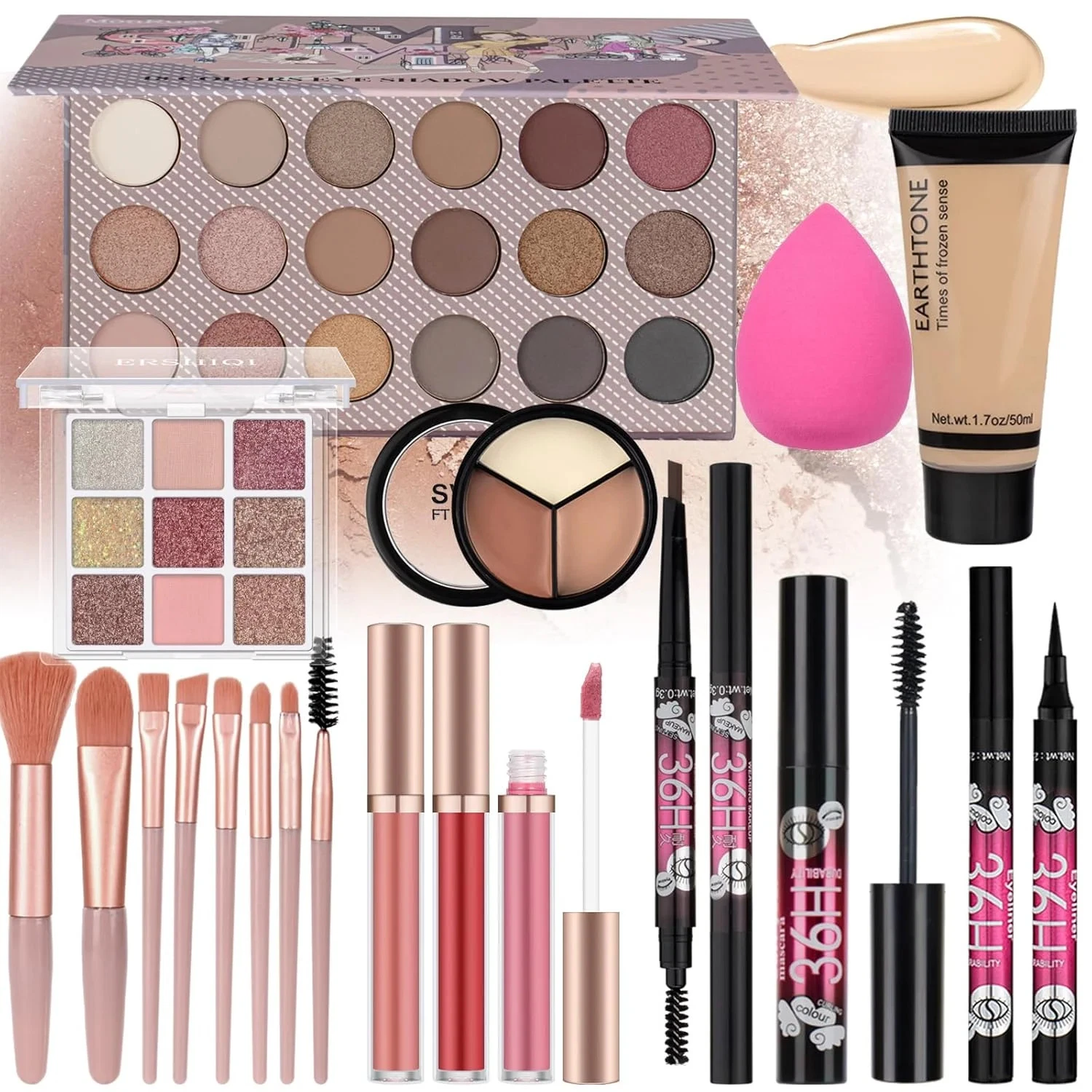 Makeup Kit for Teen Girls MakeUp Gift Set for Beginners with Foundation, Eyeshad