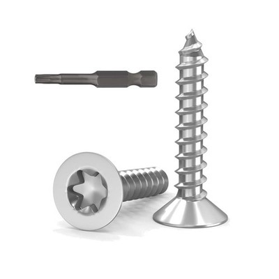 holzschrauben edelstahl torx M4x10 senkkopf Vollgewinde Schraubendreherbit 10...