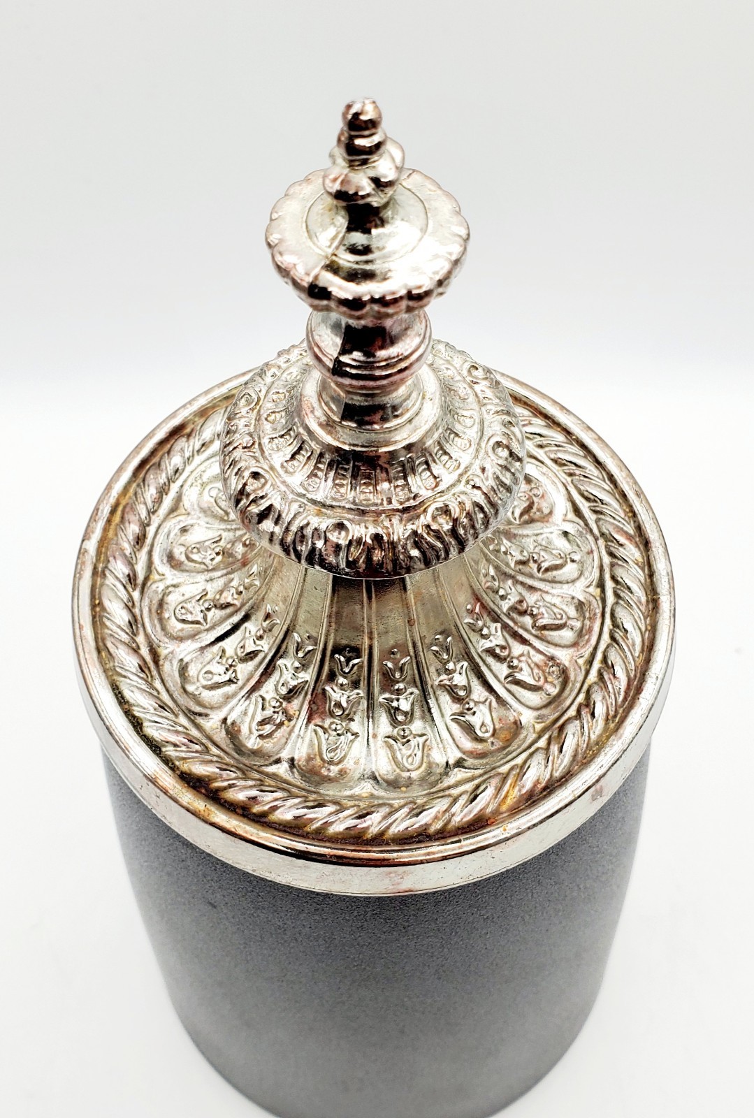 VacuVin Ice Bucket Black & Silver Tone 3 Piece Elegant