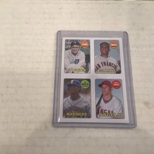 2013 Topps Baseball 4 in 1 Sticker Cobb Mays Griffey Jr Trout Card #69S-Rare