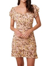  ASTR the Label Floral Ruffle Ruched Mini Dress Size Medium