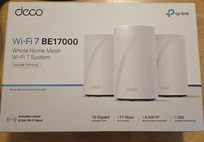 TP-Link Deco 7 Pro BE17000 Tri-Band Wi-Fi 7 Mesh Deco BE77 3-Pack Open Box