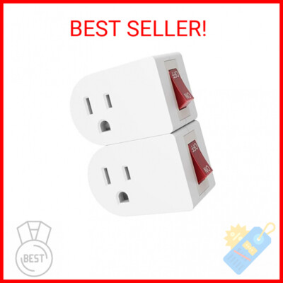 oviitech 2 Pack Grounded Outlet Wall Tap Adapter with On/Off Power ...