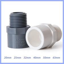 1/2"-2" PVC Nipples Threaded Pipe Fittings Straight Connector BSP Male Adapter
