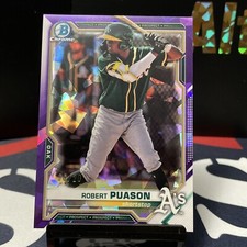 2021 BOWMAN SAPPHIRE CHROME PROSPECT CARD PURPLE ROBERT PUASON 8/20 BCP PAUSON