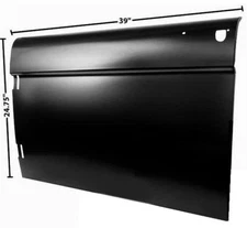 1966 Bronco Door Skin Left Side No Keyhole EDP Coated Steel Dynacorn