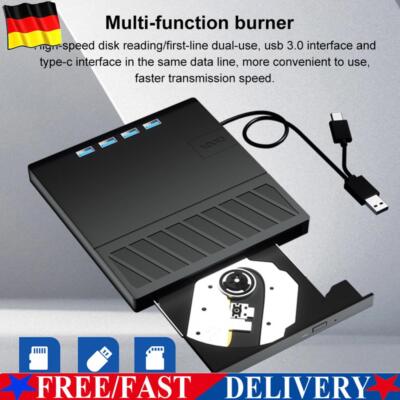 7 in 1 USB 3.0 Type C with SD/TF Port CD DVD Player Burner Reader for Laptop PC