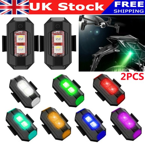 2PCS High Brightness LED Strobe Light 7 Colors Rechargeable Flashing