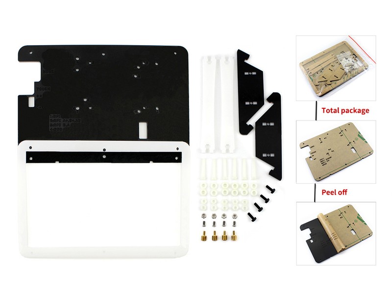 Waveshare High Quality Acrylic Black White Bicolor Case for Raspberry Pi 7'' LCD