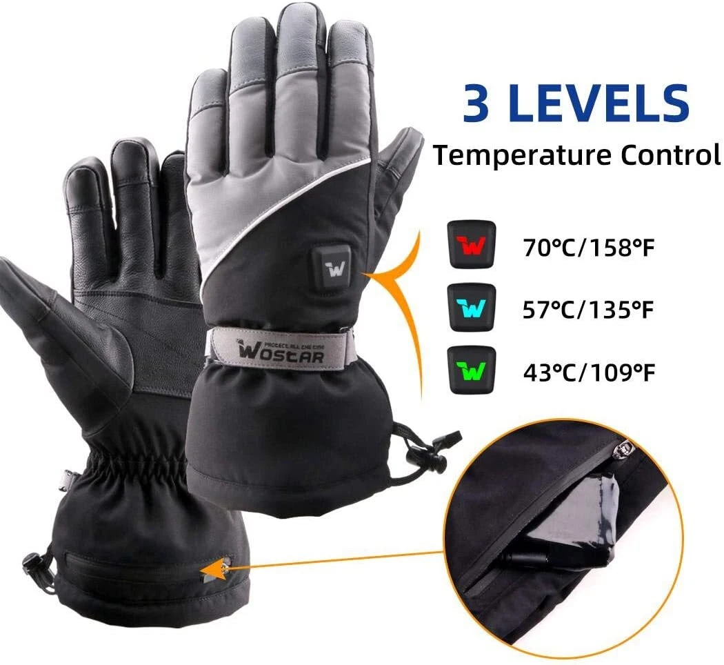 HEATED ELECTRIC GLOVES X-LARGE MEN'S ELECTRIC HEATED GLOVE LINERS WATERPROOF