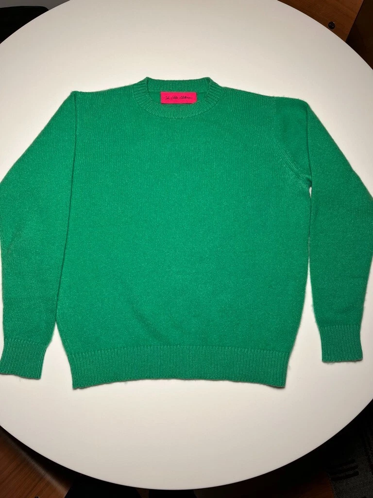 The Elder Statesman Cashmere Simple Crew. Gecko Green. XS