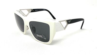PRADA Women's Square Sunglasses SPR 21Y 1425S0 Talc White / Grey