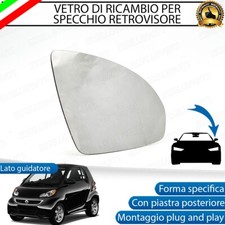 SPECCHIETTO SMART FORTWO 451 VETRO SPECCHIO RETROVISORE LATO GUIDA