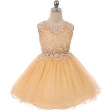 CHAMPAGNE Size 12 Birthday Recital Formal Bridesmaid Party Flower Girl Dress