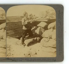 Only Woman Soldier Port Arthur Russo-Japanese War Underwood Stereoview