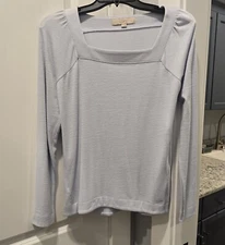 Womens Loft Light Blue Size XS Long Sleeve Top