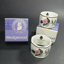 1979 Vintage Wedgwood Hathaway Rose Bone China Napkin Ring Set, 2 pc. ~With Box.