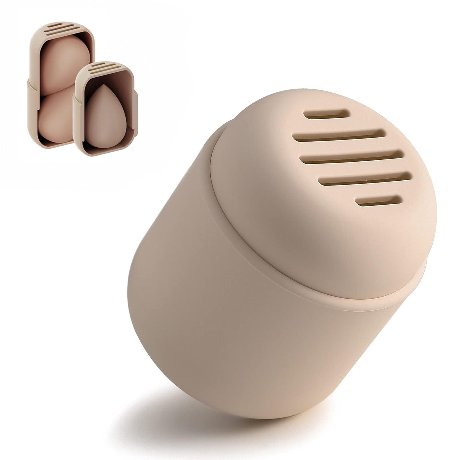 Makeup Sponge Holder, Silicone Beauty Sponge Case with Double-Sided Vent Design-image