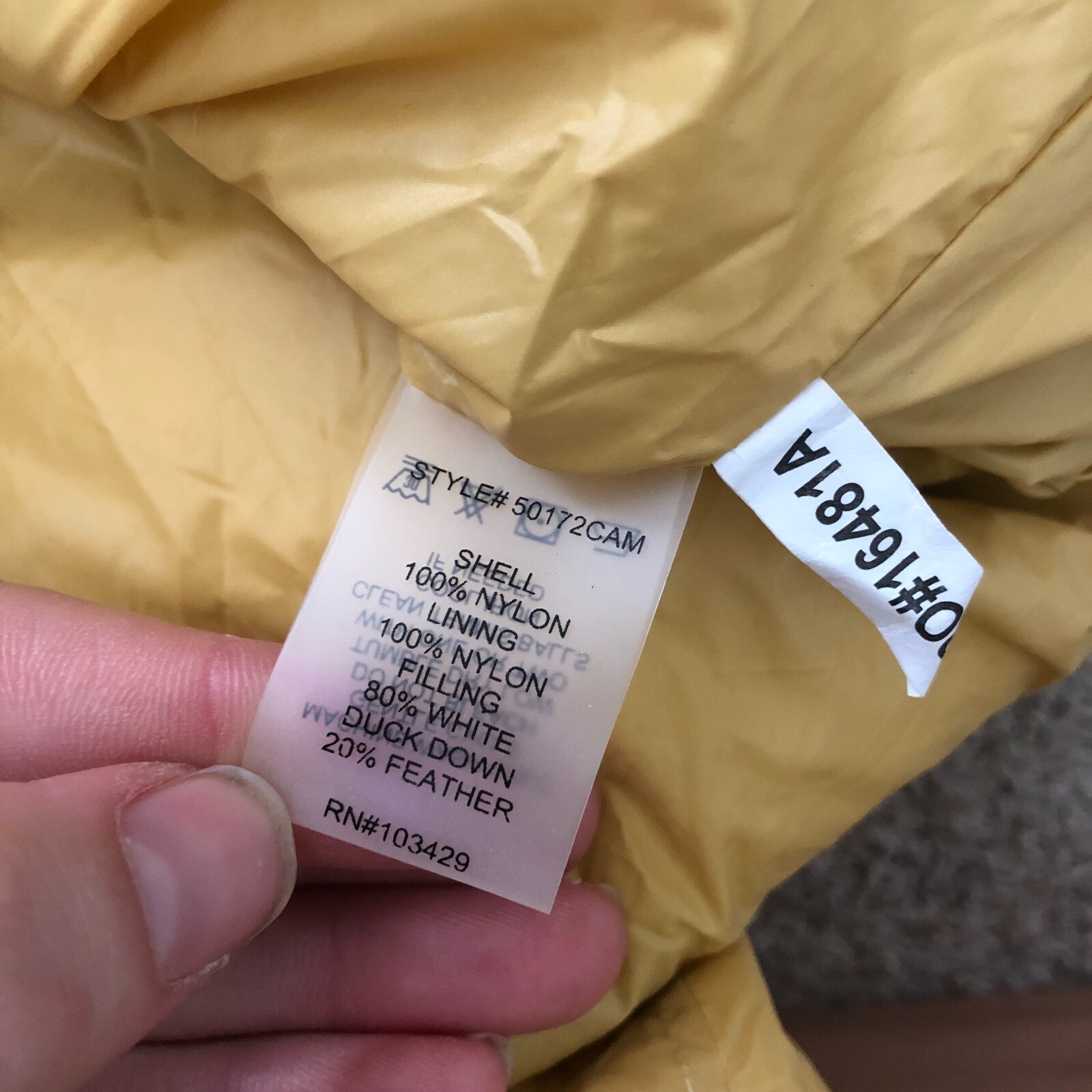 My Anorak Nylon Down Vest 50172CAM Sz S Mustard Yellow Nylon Puffer Hooded