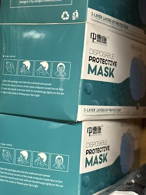 50 PCS Disposable 3-Layer Protective Face Masks